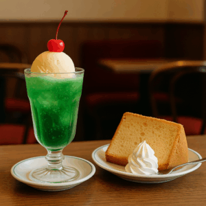 クリームソーダ シフォンケーキ